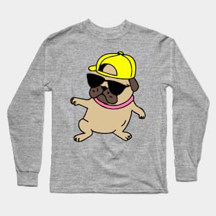 Rapper Pug Dog Lover Puppy Long Sleeve T-Shirt